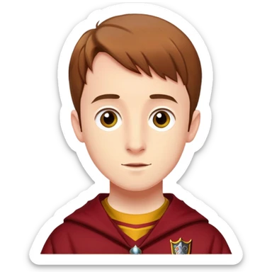 sean biggerstaff is Oliver Wood  in harry potter, wear hogwarts gryfindor uniform sticker