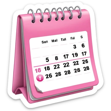 pink calendar sticker