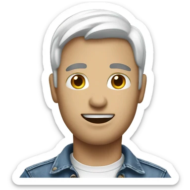 white it guy in jean sticker