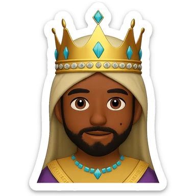 Make the man tanned, add a slight dark beard, and a mole on the left side of his face, with no background. Maintain the original style and details of the image. sticker