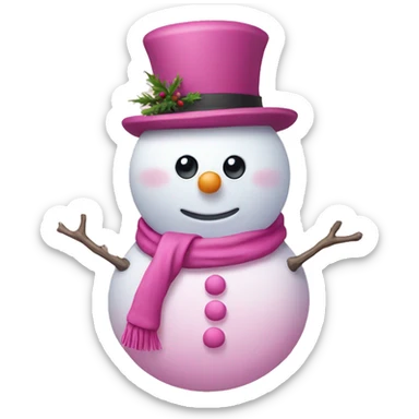Pink snowman  sticker