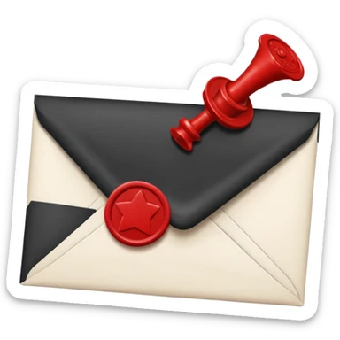 closed envelope with asterisks in the upper right corner sticker