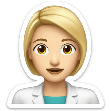 Femme coupe carré chatin blanche yeux noisette visage mi rond mi triangulaire air attendrissant sticker