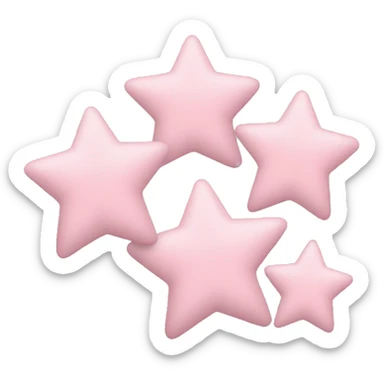 3 pastel pink stars of different sizes sticker