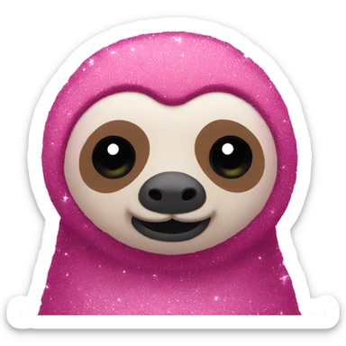 Pink sea sloth with glitter  sticker