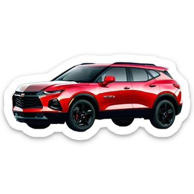 2020 red Chevrolet blazer black wheels black logo sticker