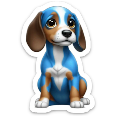 Baby tekkel blue merl tricolor sticker