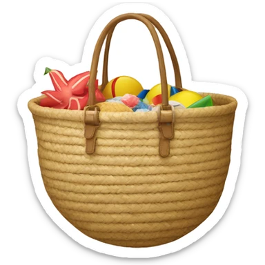 Straw circle beach bag sticker
