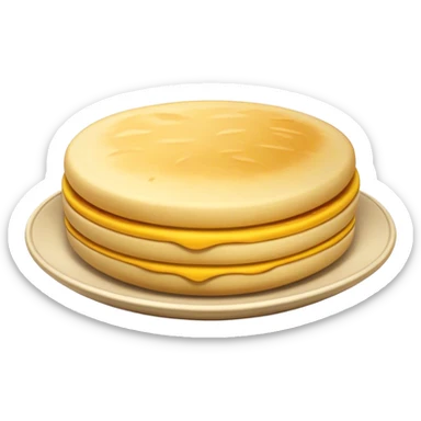 Colombian Arepa Cinematic Realistic Colombian Arepa Dish Emoji, depicted as a single, golden arepa with a crisp exterior and soft interior, rendered with lifelike textures and warm, inviting lighting. sticker