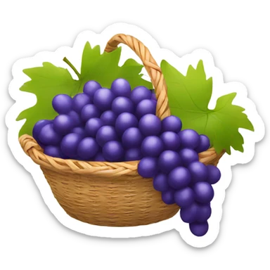 Basket of grapes sticker