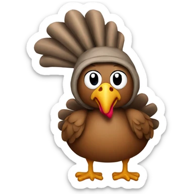 Turkey wearing a hoodie sticker