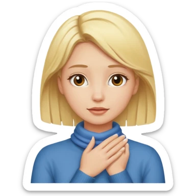 blonde girl with her hands around her neck sticker