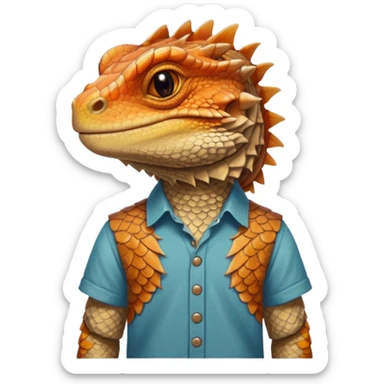 bearded dragon with shirt sticker