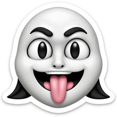 Ojos X boca ondulada y con lengua afuera como el logo de nirvana sticker