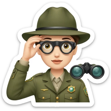 mountain ranger with binoculars sticker