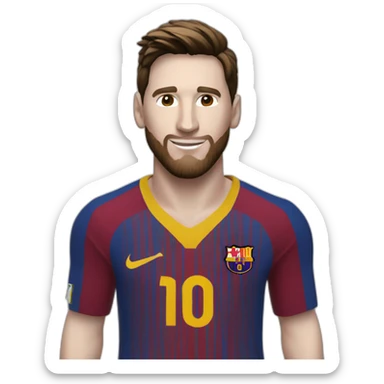 Messi couleur de peau blanche avec son ballon d or sticker