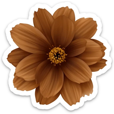 Brown flower real sticker
