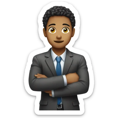 Young biracial Employee waiting to clock out looking at their watch but not annoyed  sticker