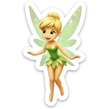 Tinkerbell flying with fairy dust sticker