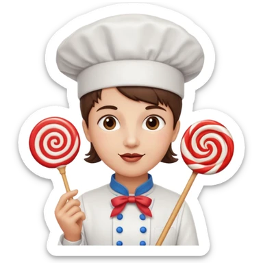 Baker + lollipop wand, Candy Chef. sticker