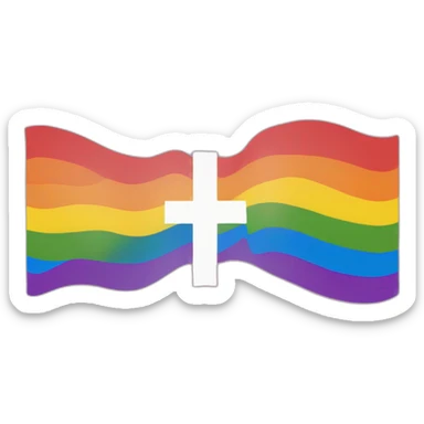 LGBT+ flag cross na zi in the middle sticker