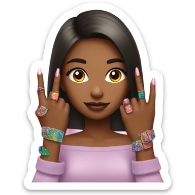 A Girl with nails  sticker