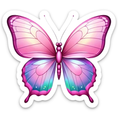 crystal pjnk butterflies sticker