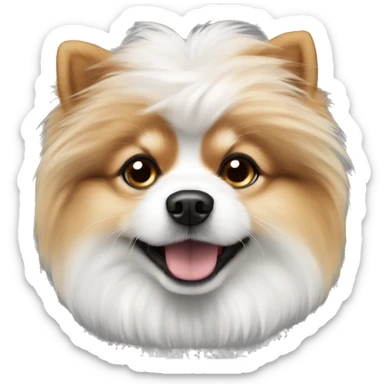yorkshire pomeranian fluffy dog with black and white color  sticker
