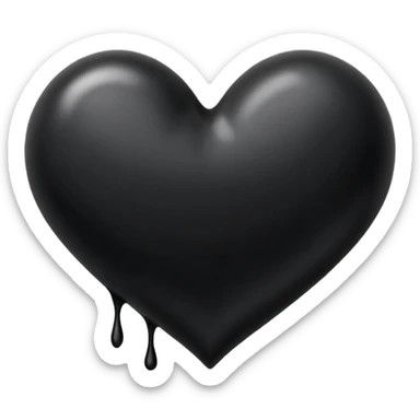 black ink heart emoji, blob, isolated on white background, grunge, like pen stroke, flat sticker
