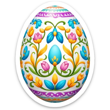 colorful easter egg with patterns sticker