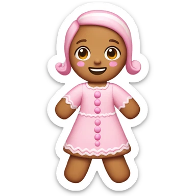pastel pink gingerbread girl sticker