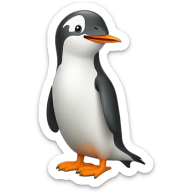 Manchot sur une carotte sticker