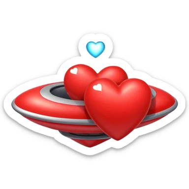 ufo stealing heart flying over heart sticker