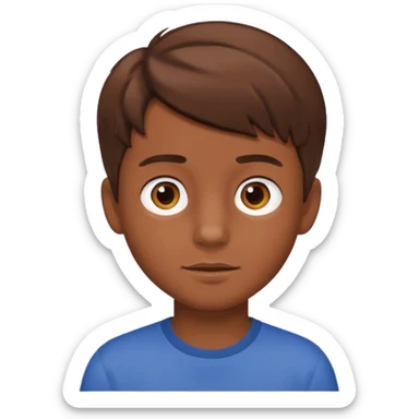 Myself brown hair boy sticker