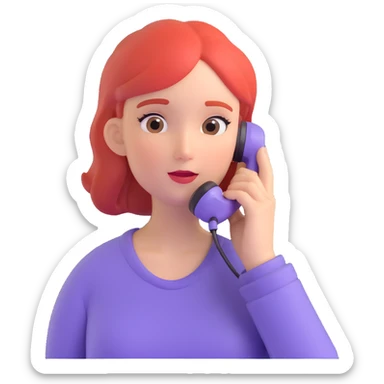 girl talking on phone bedroom background, close up pose sticker
