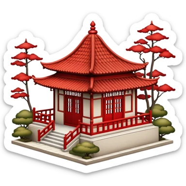 Petite Chinese garden pavilion sticker