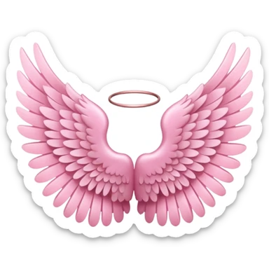 pink angel wings cute sticker
