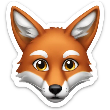 Make a fox with a white spot on his eye inspired by the original fox emoji  sticker