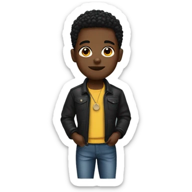 Black influencer boy sticker