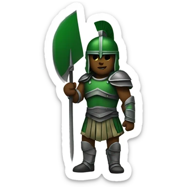 Green spartan warrior black  sticker