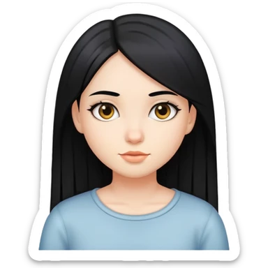 Girl with straight hair sticker