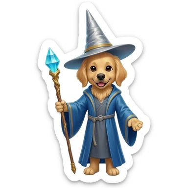 Dog wizard sticker