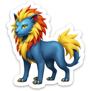 Pyroar-Luxray-Fakémon-hybrid-creature (full body)  sticker