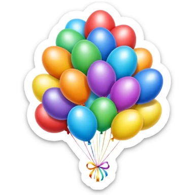 easter rainbow bouncy balloons poopmoji  sticker