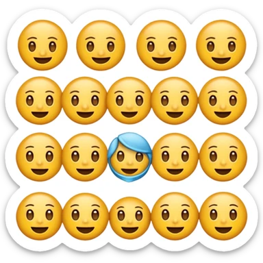 một emoji cảm xúc hạnh phúc, chỉ gồm 2 con mắt,  mắt trắng, má hồng sticker