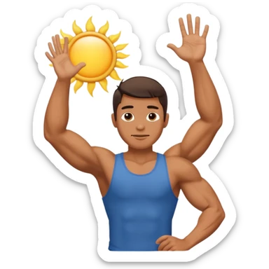 joshua bible chracter raising his hand stopping the sun sticker