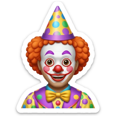 Clown on New Year’s Eve 2026 standing up  sticker