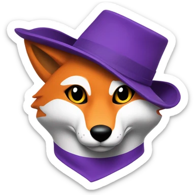 purple fox in a prude flag colored hat sticker