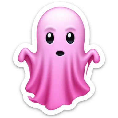Pink ghost with pink bow  sticker