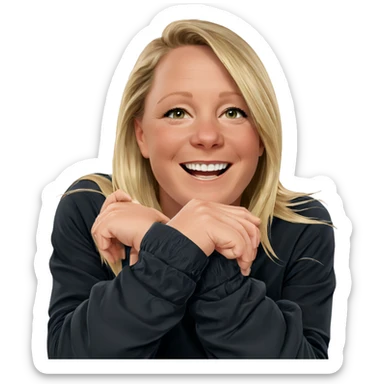 blonde girl with joyful smile sticker